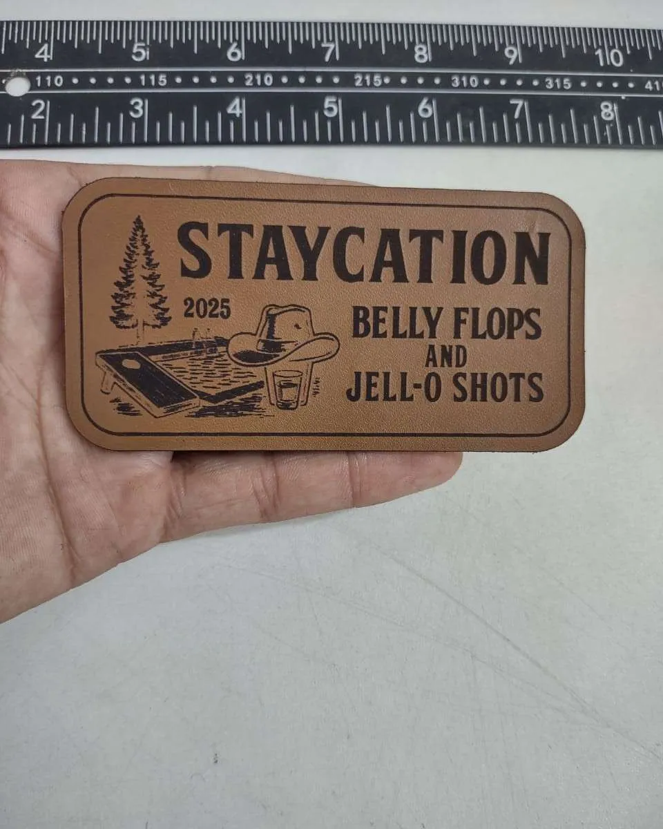 Premium leather patch with embossed logo design - Example 7 by Dynamic Digitizers USA